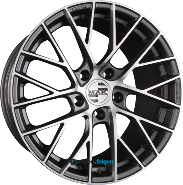 MAK MONACO 8.5x19 ET52 5x130 NB71.6 Gun Metal Mirror Face