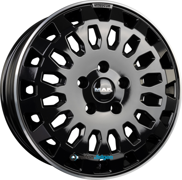 MAK OVERLAND 7x17 ET51 5x112 NB66.6 Gloss Black Mirror Ring