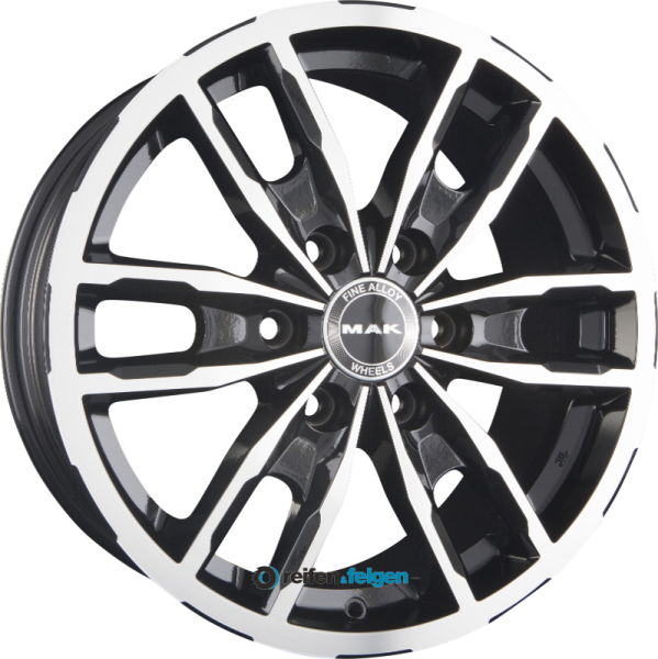 MAK PEAK 7.5x17 ET33 6x139.7 NB100.1 Black Mirror Face