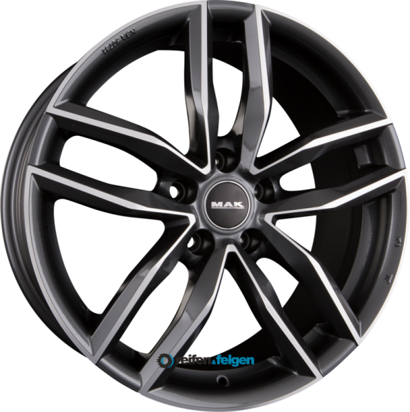 MAK SARTHE 7.5x17 ET42 5x112 NB66.6 Gun Metal Mirror Face