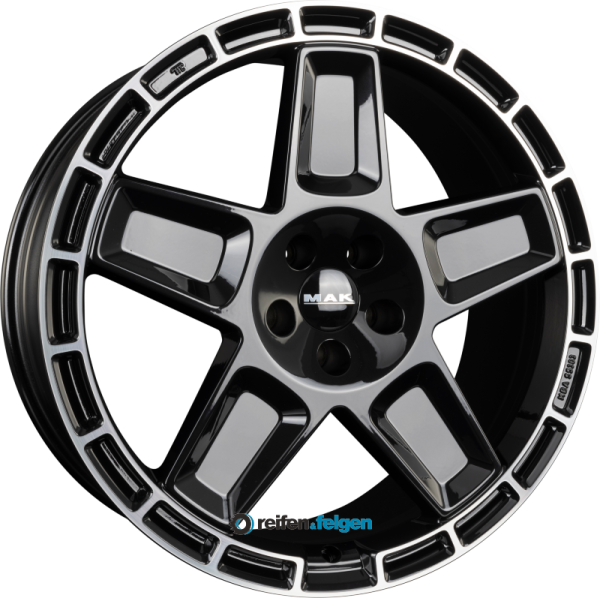MAK TREK 9x20 ET43 5x120 NB72.6 Gloss Black Mirror Ring werk91-4 Gloss Black