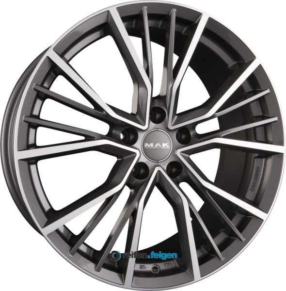 MAK UNION 8.5x19 ET45 5x112 NB66.6 Gun Metal Mirror Face