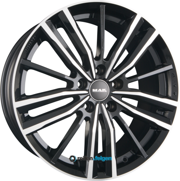 MAK VIER 7.5x17 ET38 5x112 NB66.6 Black Mirror Face