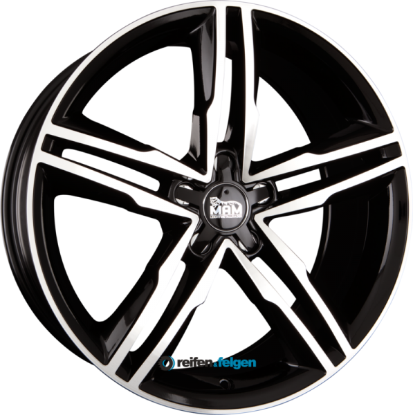 MAM MAM A1 8x18 ET30 5x112 NB66.5 Black Front Polish (BFP)