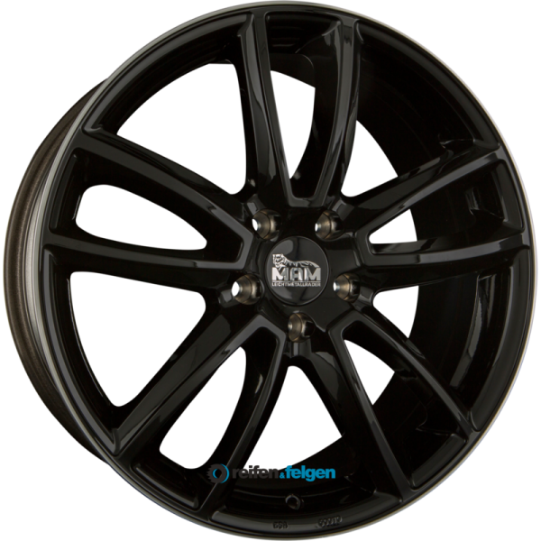 MAM MAM A7 7.5x17 ET45 5x112 NB66.6 Black Lip Polish (BLP)