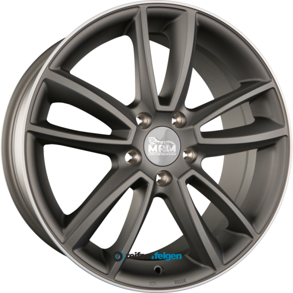 MAM MAM A7 8.5x20 ET40 5x114.3 NB72.6 Titan Grey Lip Polish (TGLP)