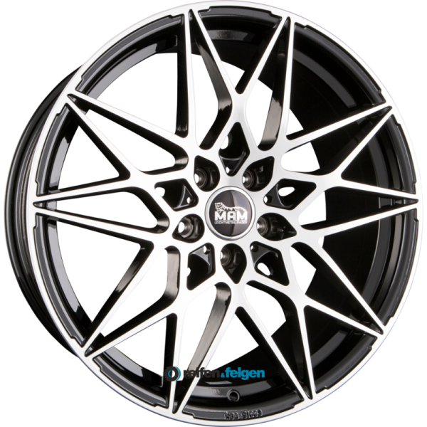 MAM MAM B2 8.5x19 ET45 5x112 NB72.6 Black Front Polish (BFP)