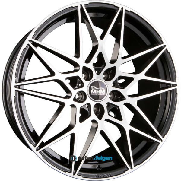 MAM MAM B2N 8.5x19 ET30 5x112 NB72.6 Black Front Polish (BFP)