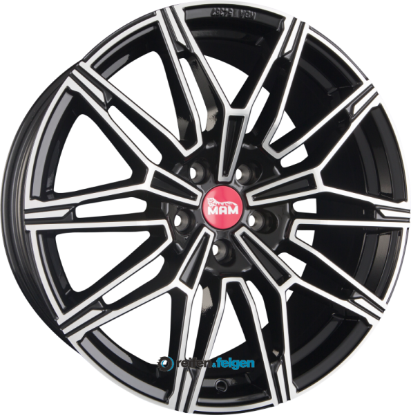 MAM MAM B3N 8.5x19 ET45 5x112 NB66.6 Black Front Polish (BFP)