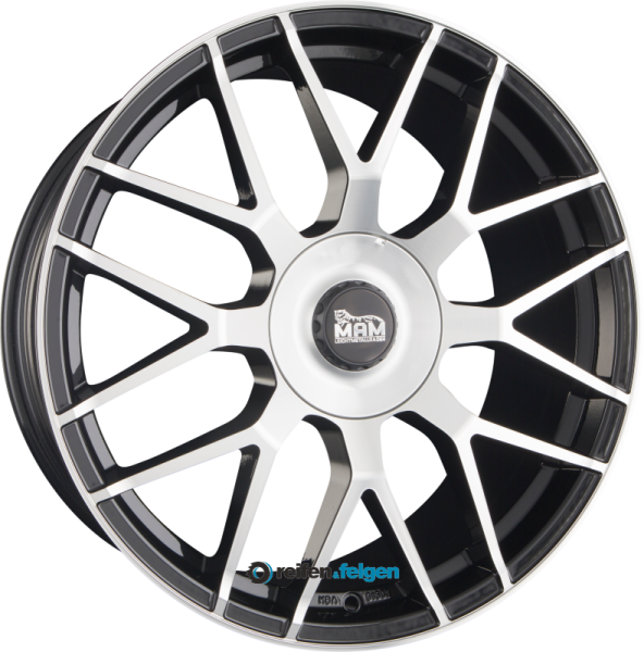 MAM MAM GT.1 8.5x20 ET45 5x112 NB66.6 Black Front Polish (BFP)