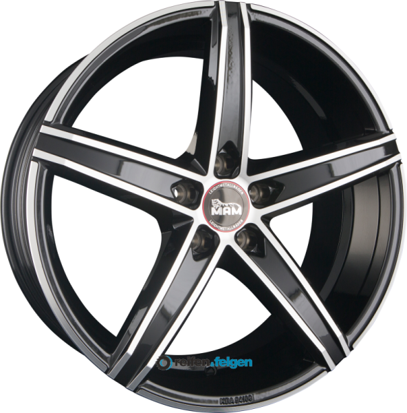 MAM MAM OX-18 8.5x19 ET45 5x108 NB72.6 Black Front Polish (BFP)