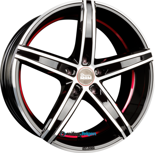 MAM MAM OX-18 8.5x19 ET45 5x112 NB66.6 Black Front Polish Red Inside (BFPRI)