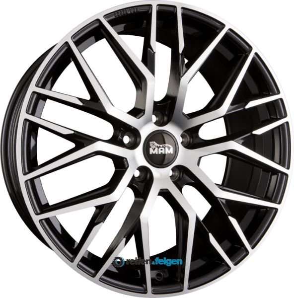 MAM MAM RS4 7.5x17 ET35 5x112 NB66.6 Black Front Polish (BFP)