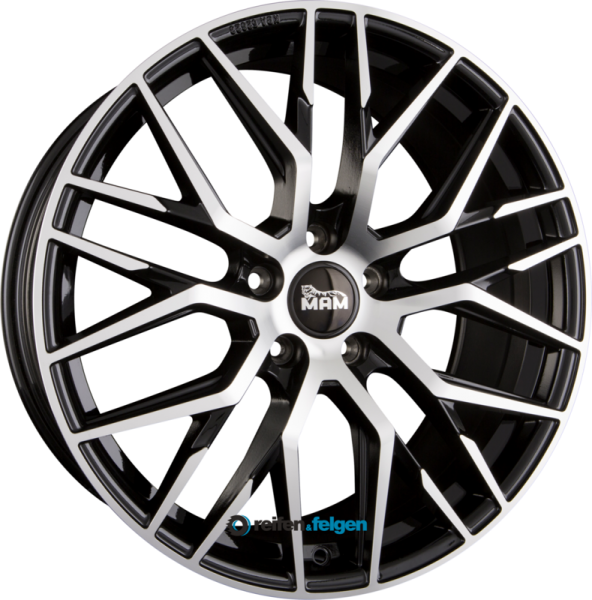 MAM MAM RS4 8.5x19 ET45 5x108 NB72.6 Black Front Polished (BFP)