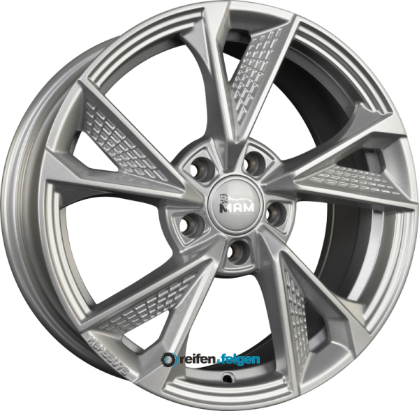 MAM MAM RS6 7.5x17 ET40 5x114.3 NB72.6 Silver Painted (SL) werk91-4 Silber