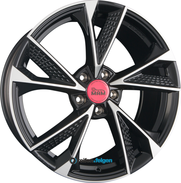 MAM MAM RS6 8.5x19 ET30 5x112 NB72.6 Black Front Polish (BFP)