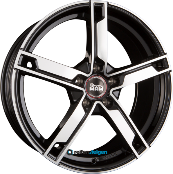 MAM MAM W4 7.5x18 ET35 5x100 NB57.1 Black Front Polished (BFP)