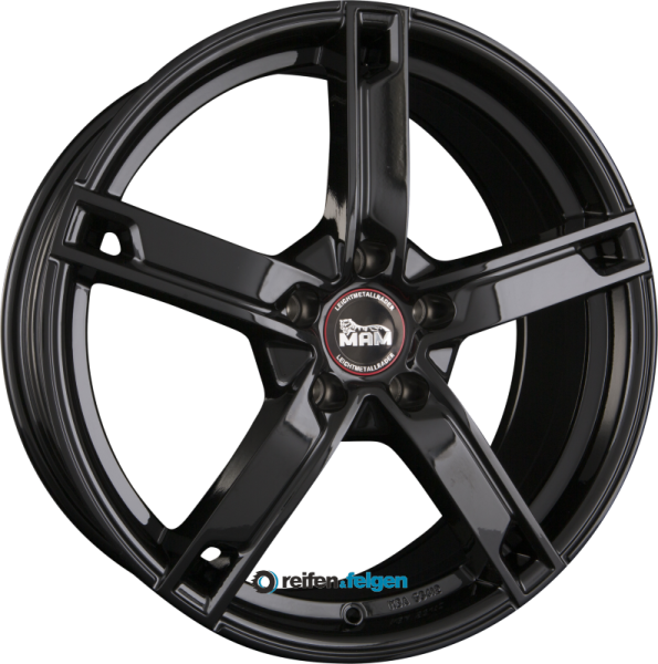 MAM MAM W4 7x17 ET20 4x108 NB65.1 Black Painted (BP) werk91-4 7x17 ET20 4x108 Alufelge Schwarz
