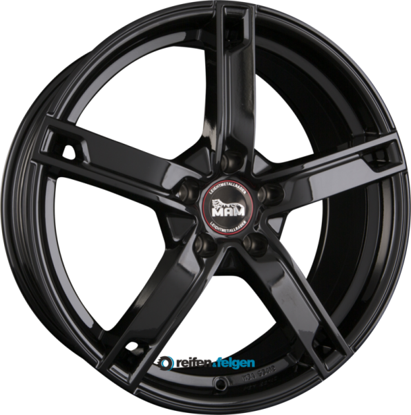 MAM MAM W4 7x17 ET40 5x114.3 NB72.6 Black Painted (BP) werk91-4 Schwarz