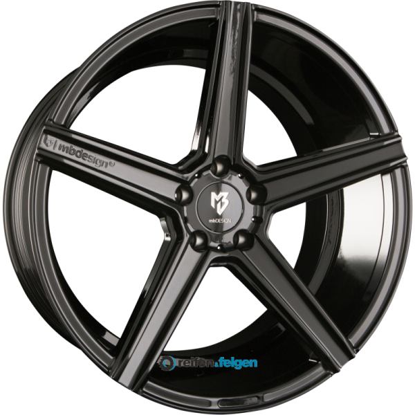 MB-DESIGN KV1 11.5x23 ET17 5x112 NB75 Glanzschwarz