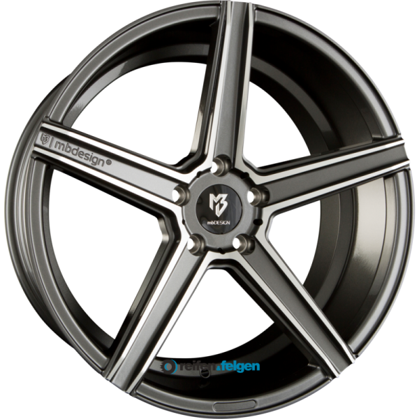 MB-DESIGN KV1 8.5x19 ET35 5x115 NB75 Glanzgrau Poliert