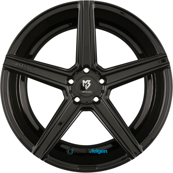MB-DESIGN KV1 9x20 ET20 5x114.3 NB75 Glanzschwarz - Schwarz glänzend lackiert