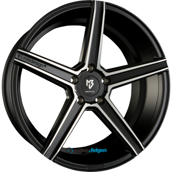 MB-DESIGN KV1 9x20 ET20 5x114.3 NB75 Mattschwarz Poliert