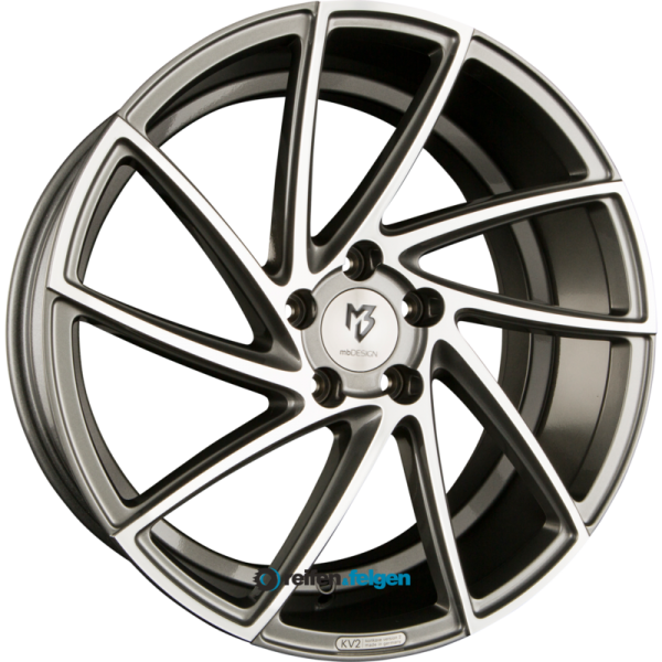 MB-DESIGN KV2 8.5x19 ET42 5x120 NB72.5 Glanzgrau Poliert - Grau glänzend Poliert