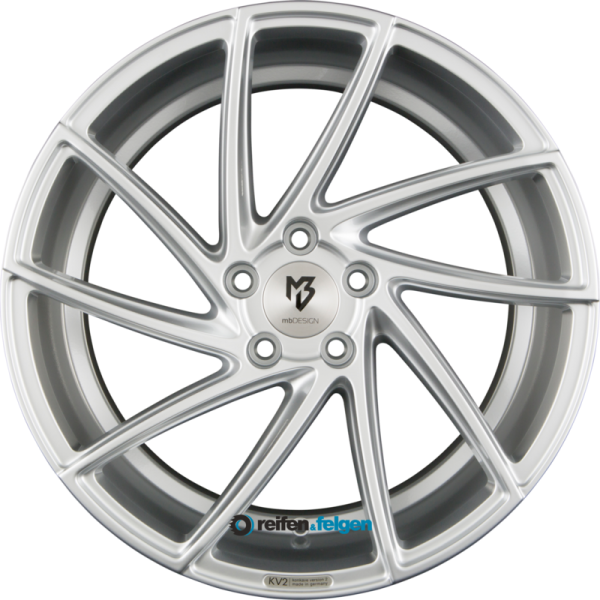 MB-DESIGN KV2 8.5x19 ET43 5x112 NB75 Glanzsilber - Silber