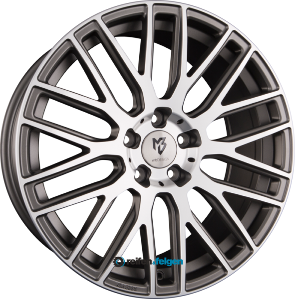 MB-DESIGN KV4 10x22 ET40 5x120 NB65.1 Grau Matt Lackiert Front Poliert