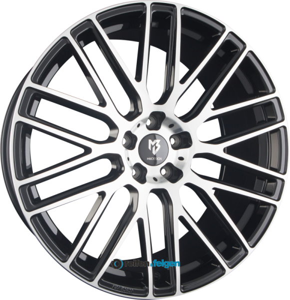 MB-DESIGN KV4 7.5x18 ET45 5x120 NB74.1 Glanzschwarz Poliert