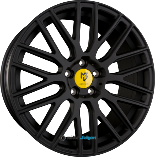 MB-DESIGN KV4 7.5x18 ET47 5x112 NB75 Schwarz Stumpfmatt Gepulvert