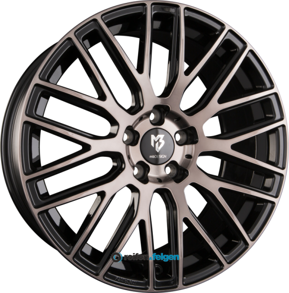MB-DESIGN KV4 9x20 ET25 5x112 NB75 Rauchschwarz Glänzend Poliert