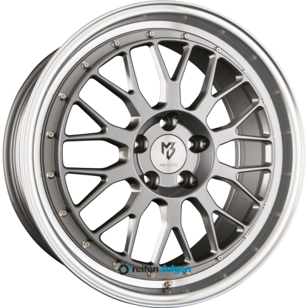 MB-DESIGN LV1 8.5x19 ET45 5x114.3 NB75 Glanzgrau Poliert