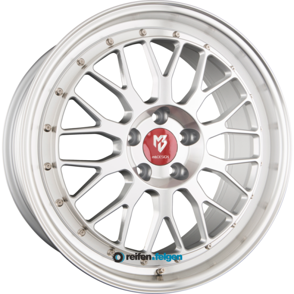 MB-DESIGN LV1 SILBER POLIERT 8.5x19 ET45 5x112 NB75 Silber Glänzend, Voll Poliert