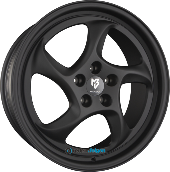 MB-DESIGN TURBO 9x19 ET42 5x114.3 NB75 Schwarz Stumpfmatt Gepulvert