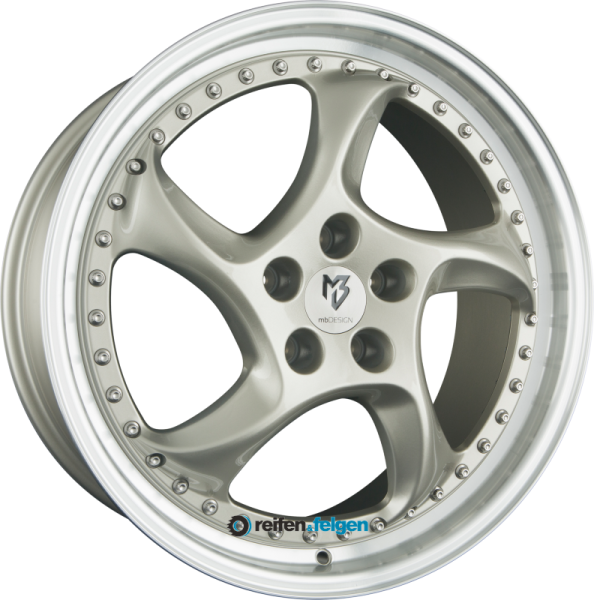 MB-DESIGN TURBO S 9.5x19 ET40 5x112 NB75 Champagner Glänzend Lackiert Aussenbett Poliert