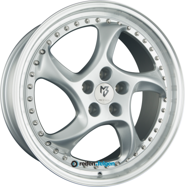MB-DESIGN TURBO S 9.5x19 ET40 5x112 NB75 Silber Glänzend Lackiert Aussenbett Poliert