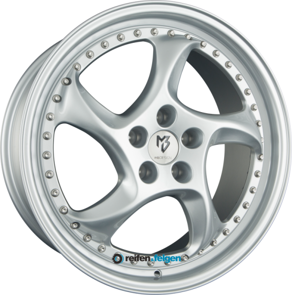 MB-DESIGN TURBO S 9.5x19 ET40 5x112 NB75 Silber - Lichtsilber Glänzend Lackiert