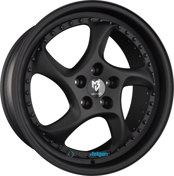 MB-DESIGN TURBO S 9x19 ET42 5x108 NB75 Schwarz Stumpfmatt Gepulvert