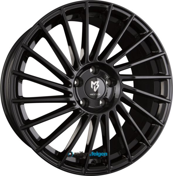 MB-DESIGN VR3 7.5x18 ET38 4x100 NB67.1 Schwarz Glänzend Lackiert