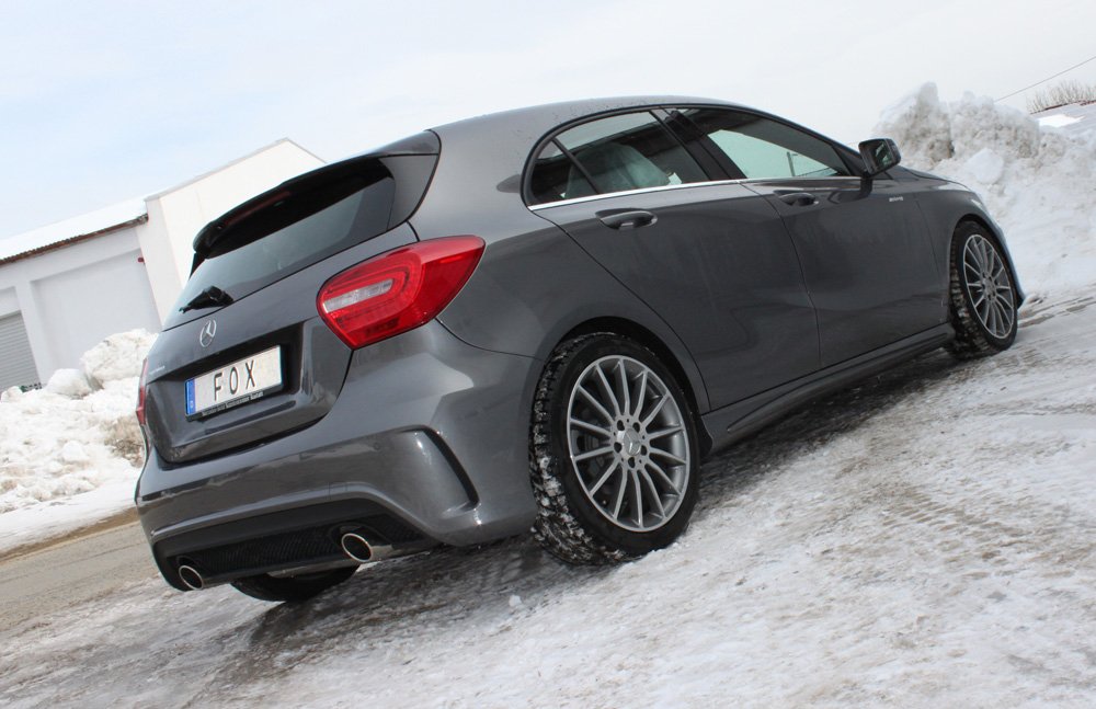 Fox Duplex Auspuff Sportauspuff Endschalldämpfer für Mercedes A-Klasse W176 1.6l
