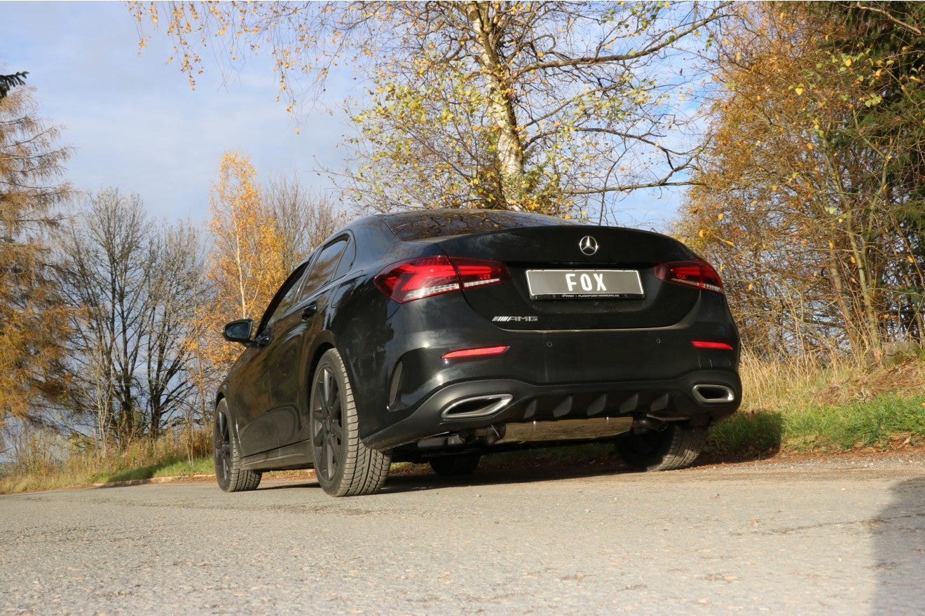 Fox Duplex Auspuff Sportauspuff Endschalldämpfer für Mercedes A-Klasse W177 1.3l