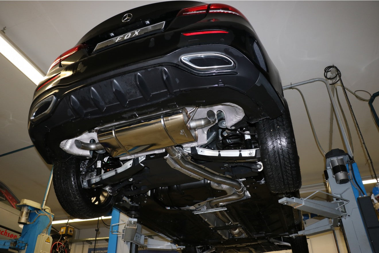 Fox Duplex Auspuff Sportauspuff Endschalldämpfer für Mercedes A-Klasse W177 1.3l
