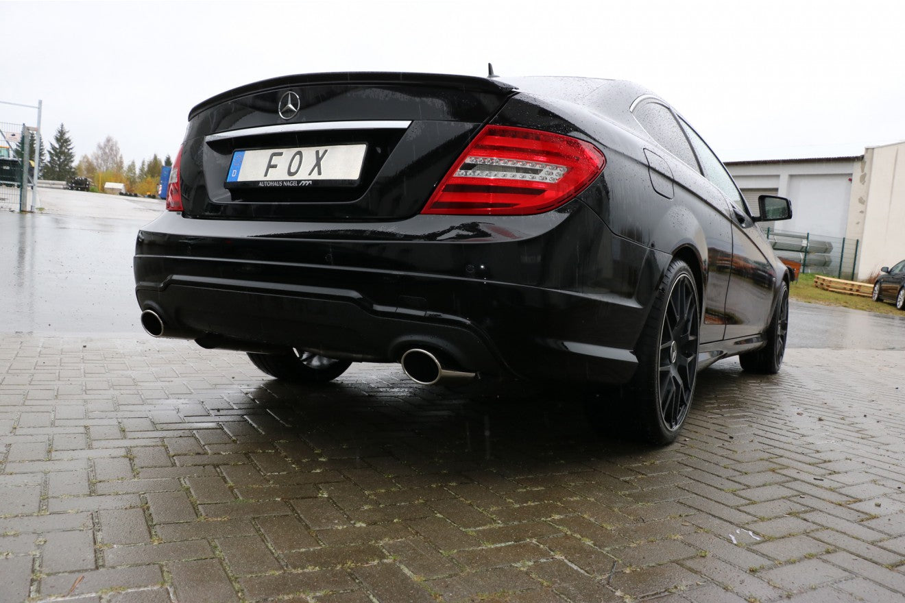 Fox Duplex Auspuff Sportauspuff Endschalldämpfer für Mercedes C-Klasse 4Zylinder