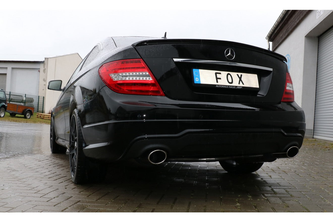 Fox Duplex Auspuff Sportauspuff Endschalldämpfer für Mercedes C-Klasse 4Zylinder