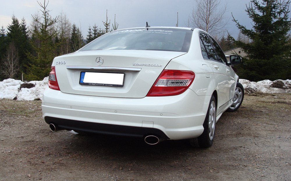 Fox Duplex Auspuff Sportauspuff Endschalldämpfer für Mercedes C-Klasse AMG-Paket
