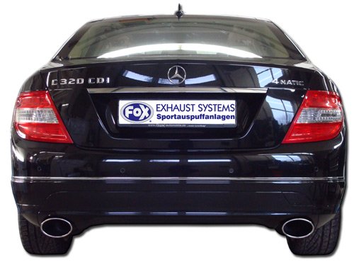 Fox Duplex Auspuff Sportauspuff Endschalldämpfer für Mercedes C-Klasse