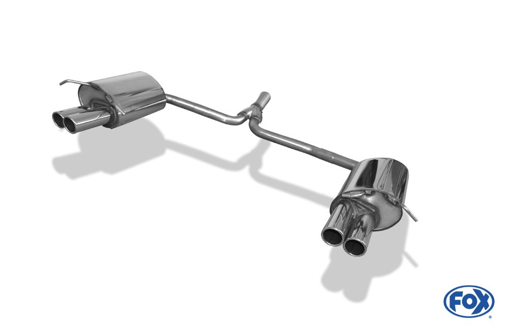 Fox Duplex Auspuff Sportauspuff Endschalldämpfer für Mercedes C-Klasse C180 C200