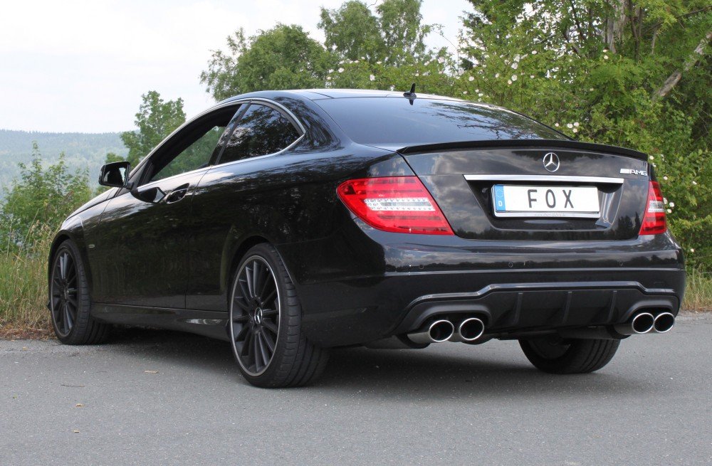 Fox Auspuff Sportauspuff Duplex Sportendschalldämpfer für Mercedes C-Klasse